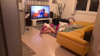 Young stepsister caught watching porn got his cum in her mouth Dada Deville